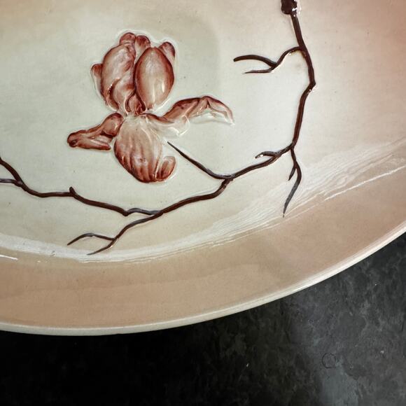 Vintage Carlton Ware England Hand Painted Magnolia Pink Blush Bowl 1950s oval - Picture 3 of 11